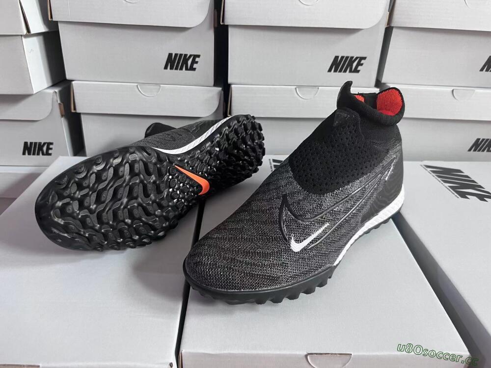 Unisex Nike Phantom GX Elite DF Black Pack TF Artificial Turf High-Tops Football Shoes - Black/White/Orange