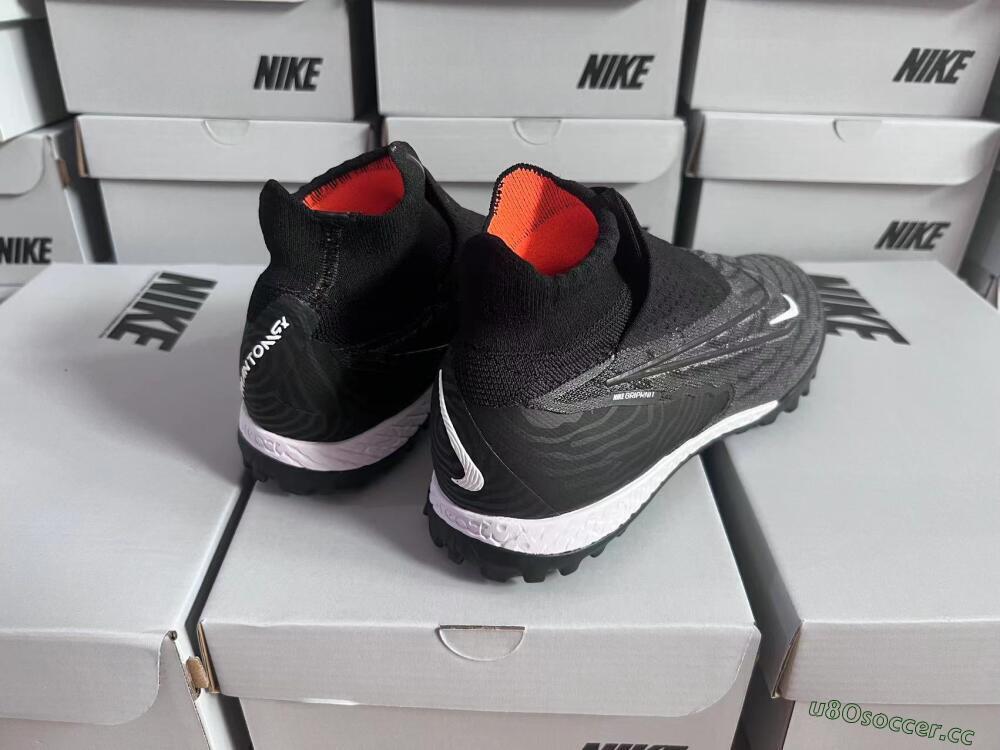 Unisex Nike Phantom GX Elite DF Black Pack TF Artificial Turf High-Tops Football Shoes - Black/White/Orange