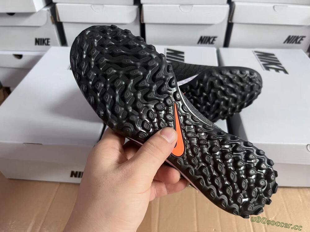 Unisex Nike Phantom GX Elite DF Black Pack TF Artificial Turf High-Tops Football Shoes - Black/White/Orange