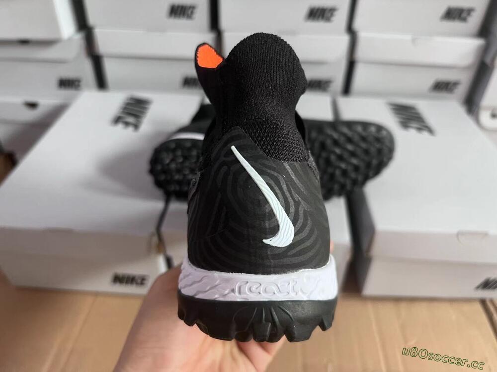 Unisex Nike Phantom GX Elite DF Black Pack TF Artificial Turf High-Tops Football Shoes - Black/White/Orange