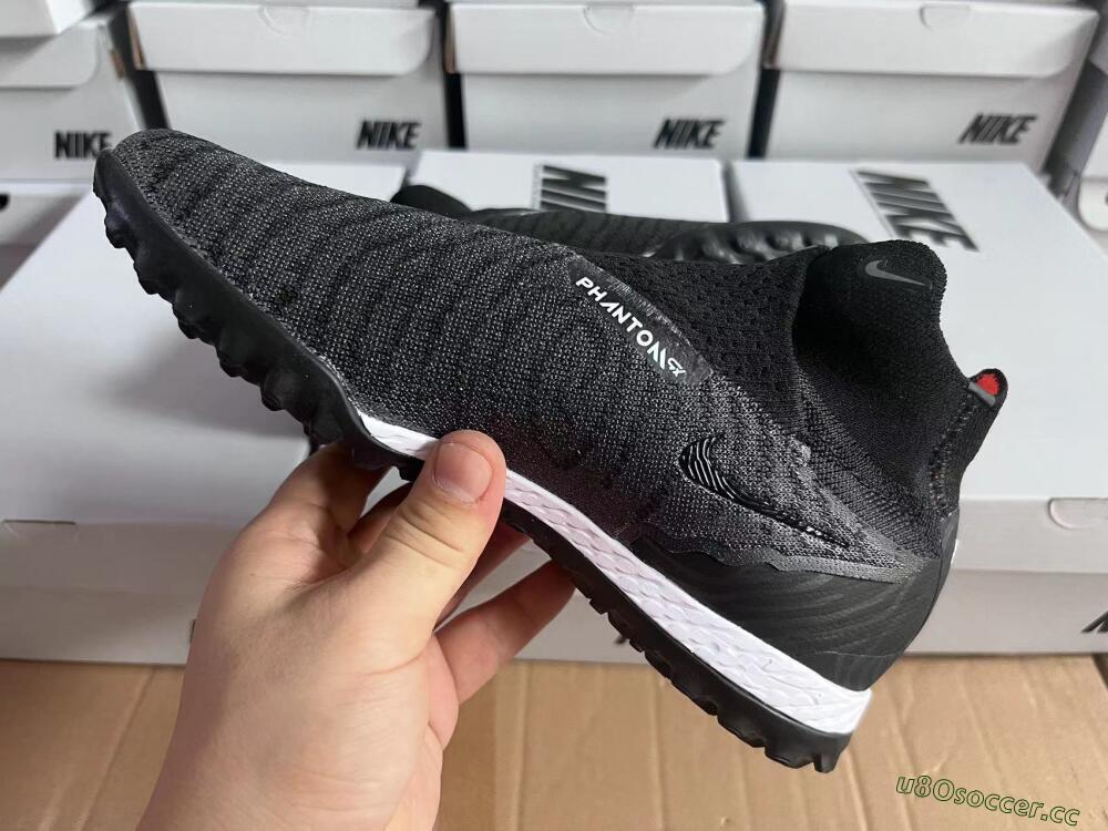 Unisex Nike Phantom GX Elite DF Black Pack TF Artificial Turf High-Tops Football Shoes - Black/White/Orange