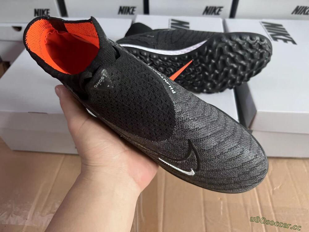 Unisex Nike Phantom GX Elite DF Black Pack TF Artificial Turf High-Tops Football Shoes - Black/White/Orange