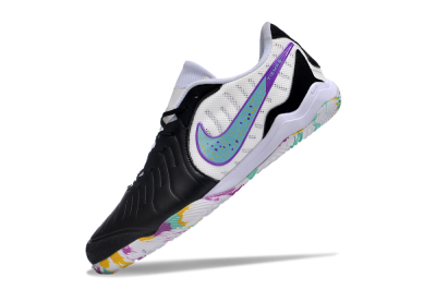 Men's Nike Tiempo Legend 10 IC Indoor & Futsal Low-Tops Football Shoes - Black/White/Jade/Purple