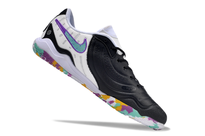 Men's Nike Tiempo Legend 10 IC Indoor & Futsal Low-Tops Football Shoes - Black/White/Jade/Purple