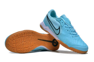 Men's Nike Tiempo Legend 10 IC Indoor & Futsal Low-Tops Football Shoes - Blue/Black/White/Brown