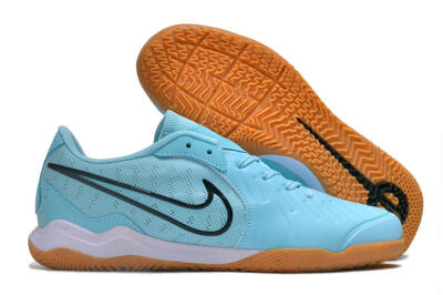 Men's Nike Tiempo Legend 10 IC Indoor & Futsal Low-Tops Football Shoes - Blue/Black/White/Brown