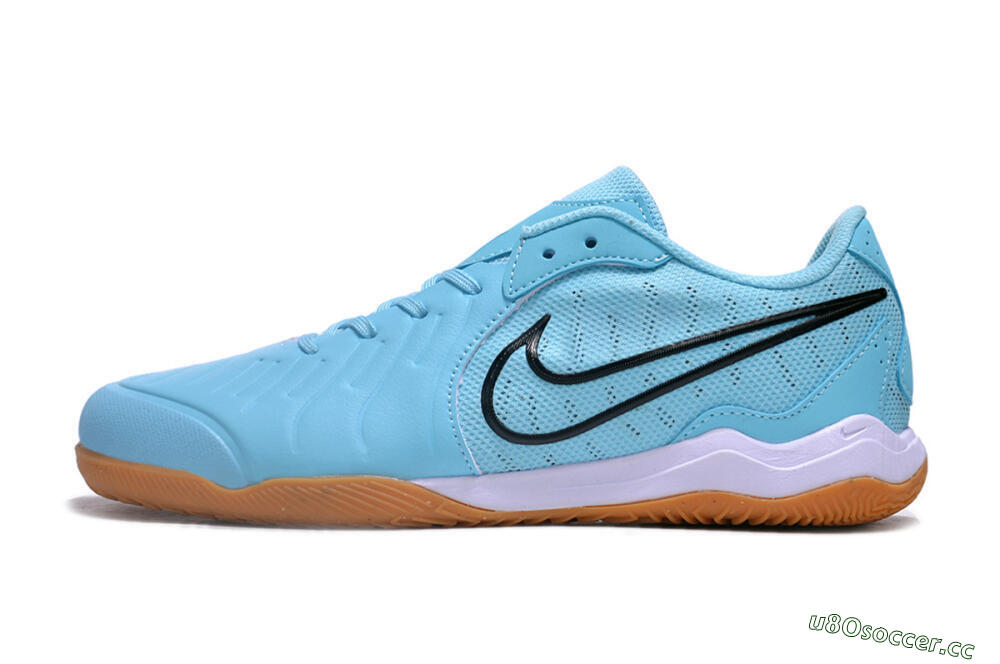 Men's Nike Tiempo Legend 10 IC Indoor & Futsal Low-Tops Football Shoes - Blue/Black/White/Brown 0