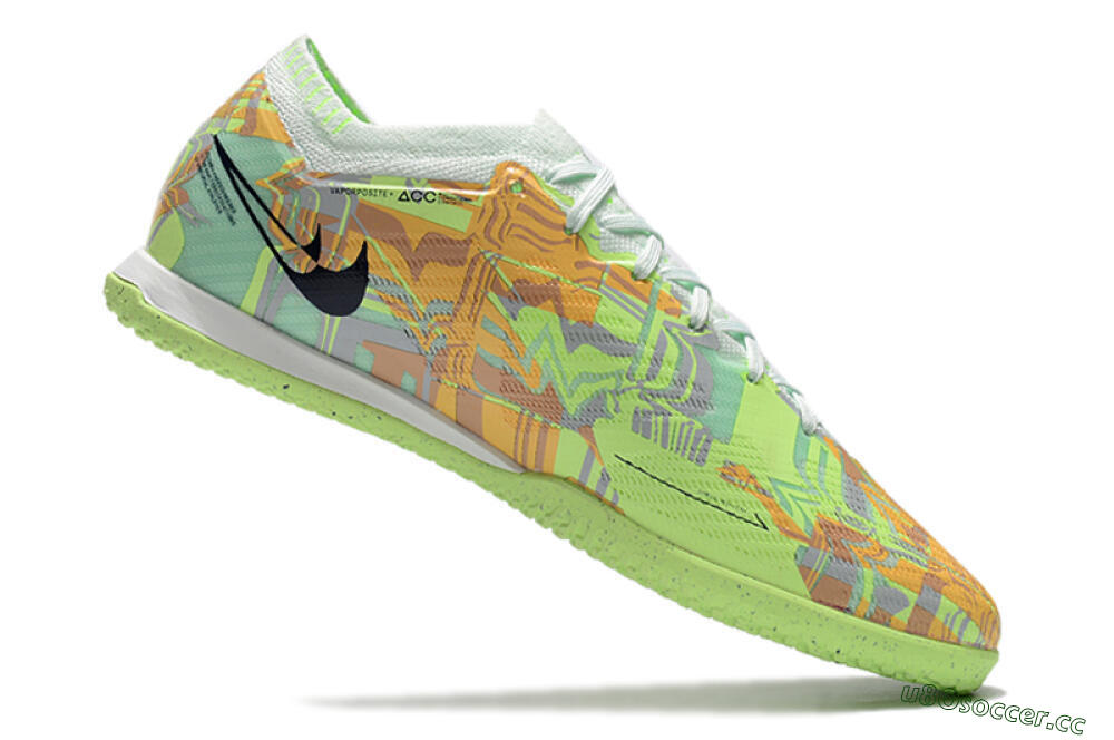 Unisex Nike Air Zoom Mercurial Vapor 15 Elite IC Futsal/Indoor Low-Tops Football Shoes - Green/Orange/Black 4