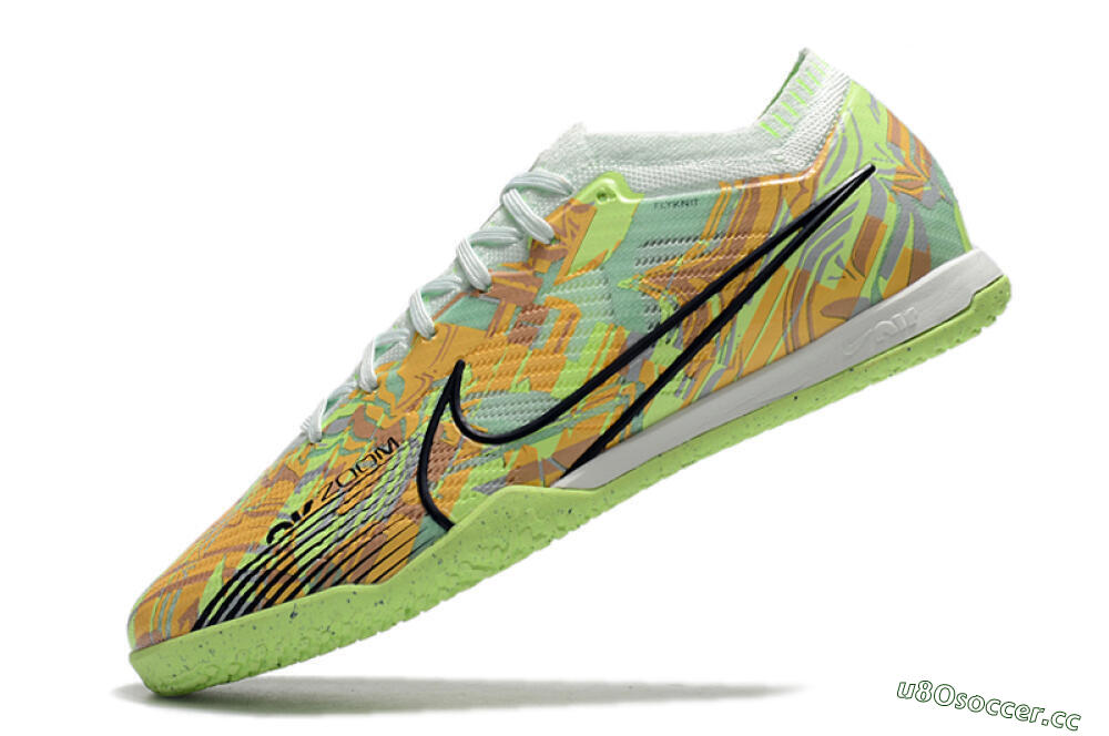 Unisex Nike Air Zoom Mercurial Vapor 15 Elite IC Futsal/Indoor Low-Tops Football Shoes - Green/Orange/Black 5