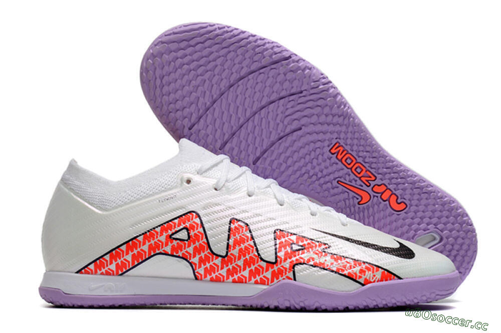 Unisex Nike Air Zoom Mercurial Vapor 15 Elite IC Futsal/Indoor Low-Tops Football Shoes - White/Red/Black 2
