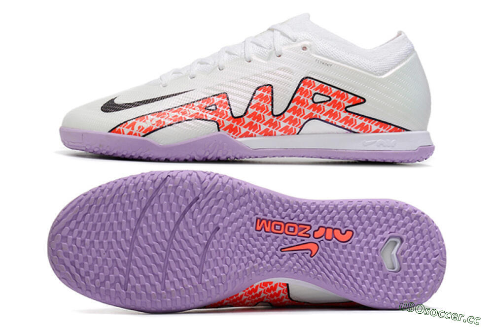 Unisex Nike Air Zoom Mercurial Vapor 15 Elite IC Futsal/Indoor Low-Tops Football Shoes - White/Red/Black 1