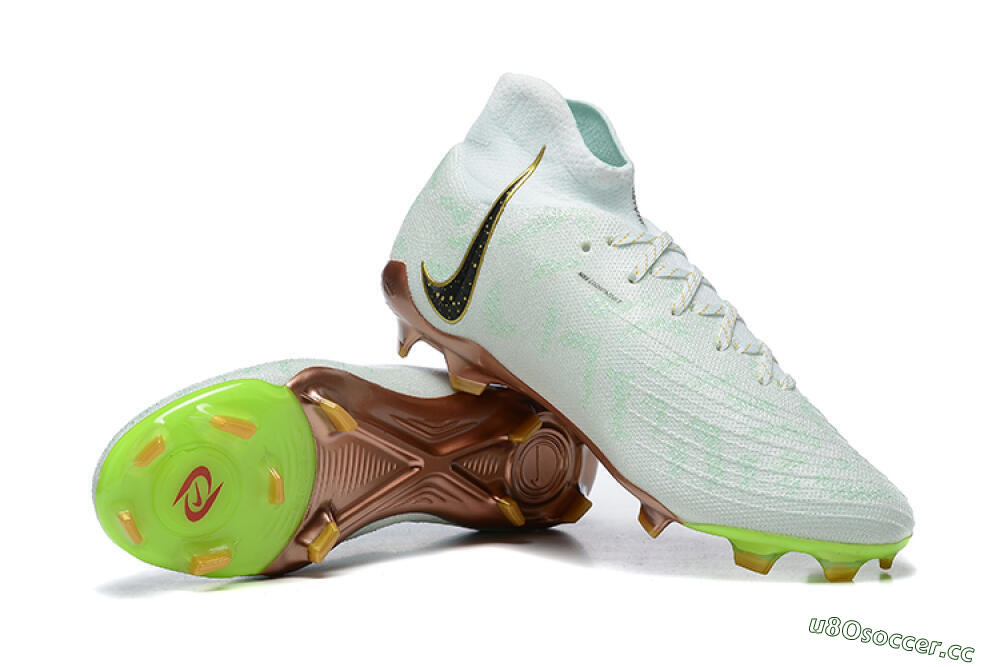 Men's Nike Phantom Luna Elite United Golden Pack FG Firm Ground High-Tops Football Boots - Jade/Black/Gold 4