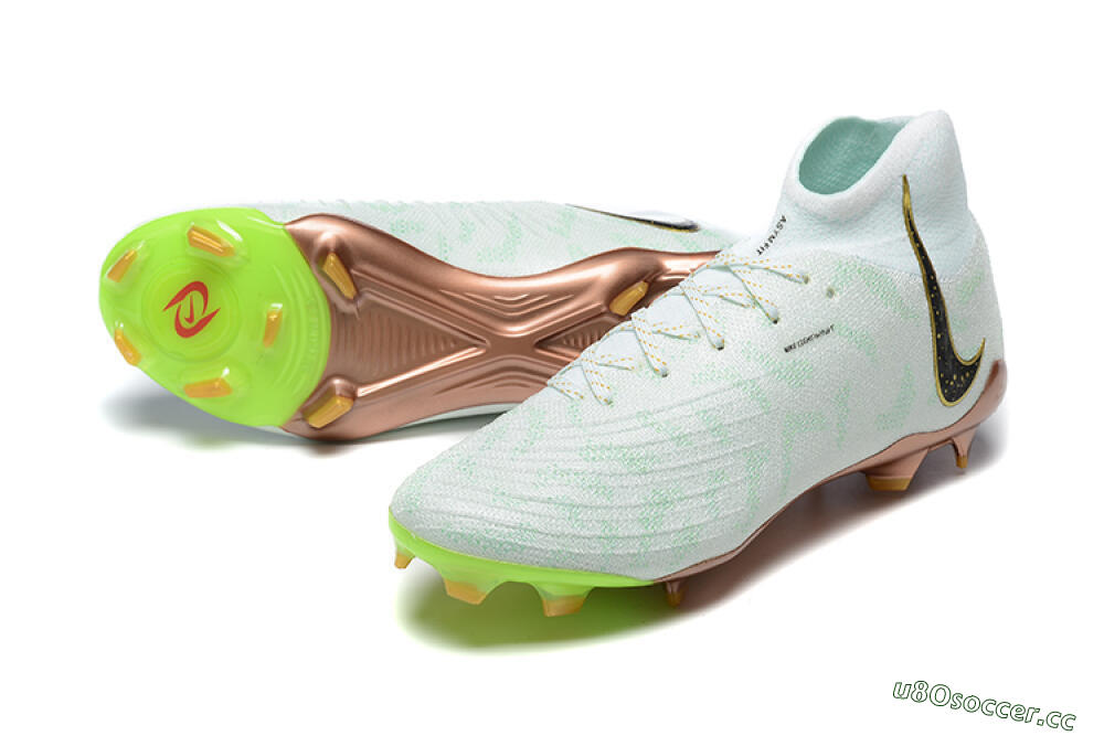 Men's Nike Phantom Luna Elite United Golden Pack FG Firm Ground High-Tops Football Boots - Jade/Black/Gold 3