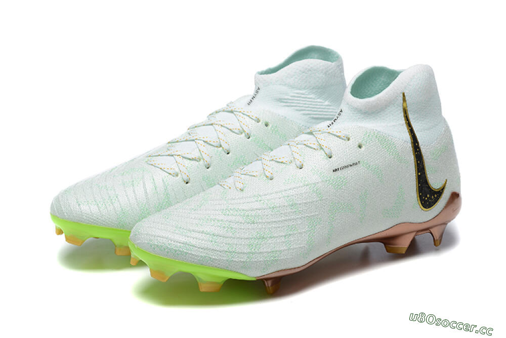 Men's Nike Phantom Luna Elite United Golden Pack FG Firm Ground High-Tops Football Boots - Jade/Black/Gold 9