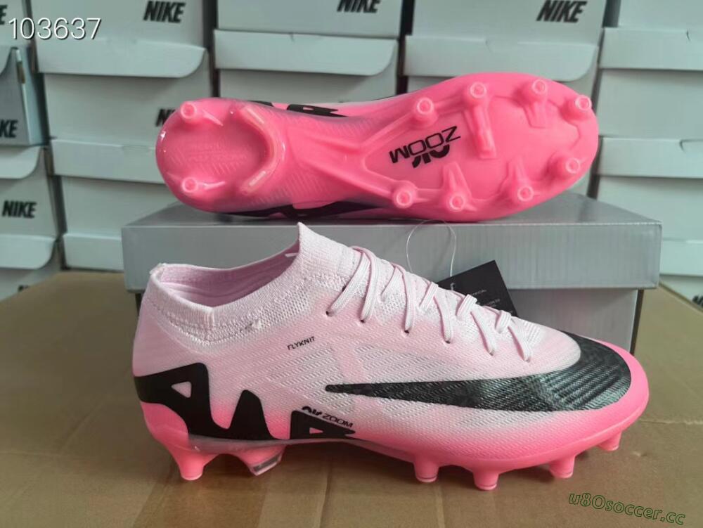 Men's Nike Air Zoom Mercurial Vapor 15 Elite FG Artificial Grass Low-Tops Football Boots - Pink/Black