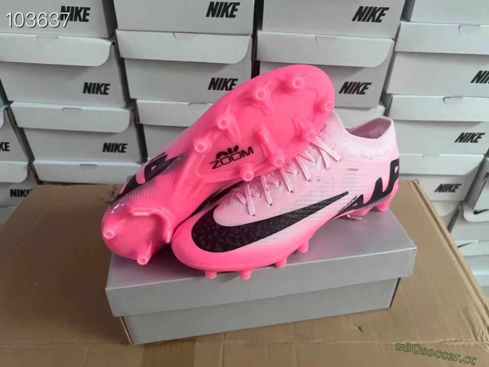 Men's Nike Air Zoom Mercurial Vapor 15 Elite FG Artificial Grass Low-Tops Football Boots - Pink/Black