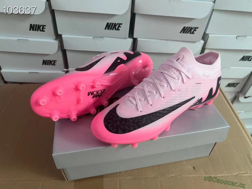 Men's Nike Air Zoom Mercurial Vapor 15 Elite FG Artificial Grass Low-Tops Football Boots - Pink/Black