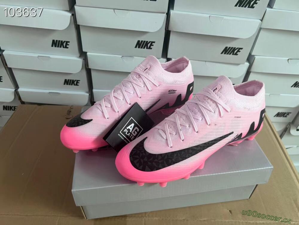Men's Nike Air Zoom Mercurial Vapor 15 Elite FG Artificial Grass Low-Tops Football Boots - Pink/Black