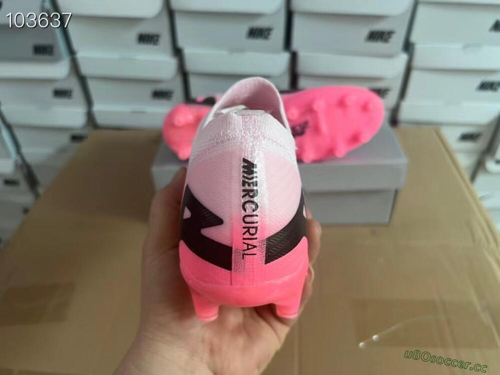 Men's Nike Air Zoom Mercurial Vapor 15 Elite FG Artificial Grass Low-Tops Football Boots - Pink/Black
