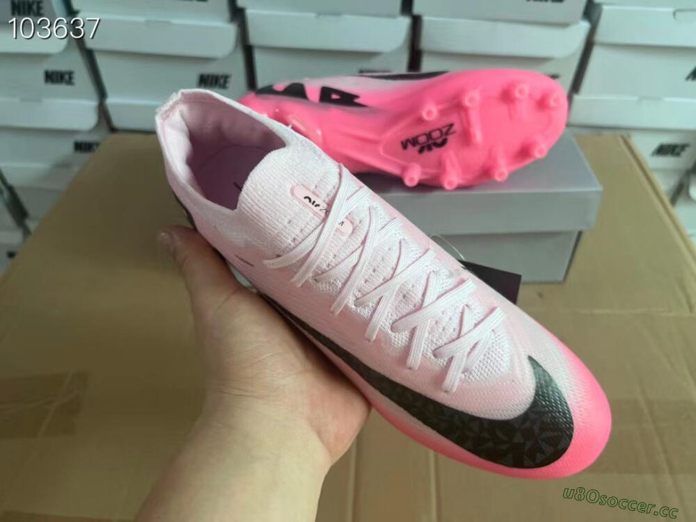 Men's Nike Air Zoom Mercurial Vapor 15 Elite FG Artificial Grass Low-Tops Football Boots - Pink/Black