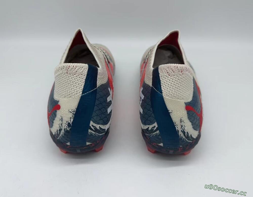 Men's Puma Future Ultimate FG Firm Ground Low-Tops Football Boots - Beige/Blue/Red