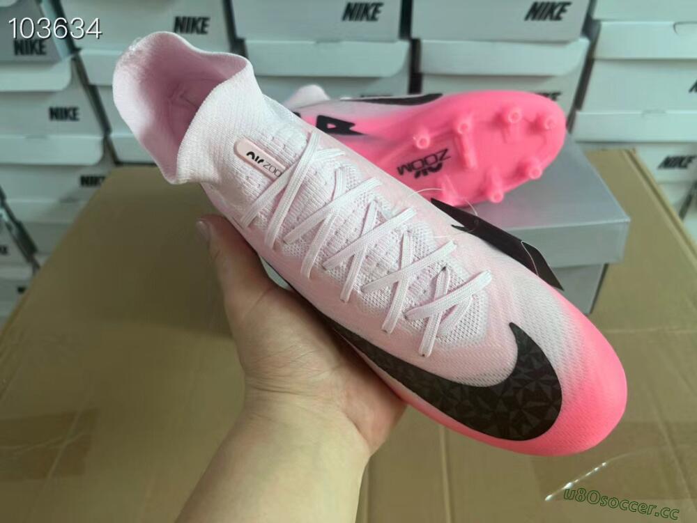 Men's Nike Air Zoom Mercurial Superfly 9 Elite FG Artificial Grass High-Tops Football Boots - Pink/Black