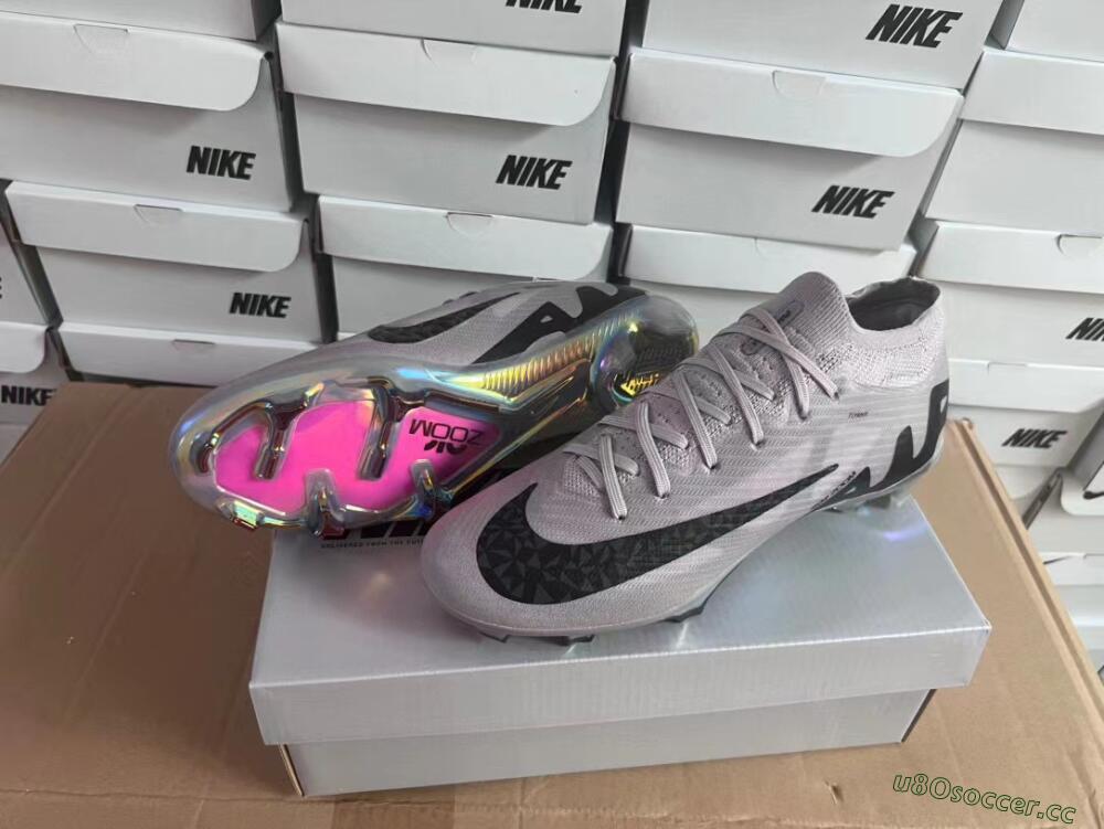 Unisex Nike Air Zoom Mercurial Vapor 15 Elite FG Firm Ground Low-Tops Football Boots - Grey/Black/Gold