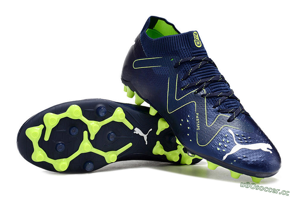 Men's Puma Future Ultimate MG Firm Ground Low-Tops Football Boots - Blue/Yellow/White 3