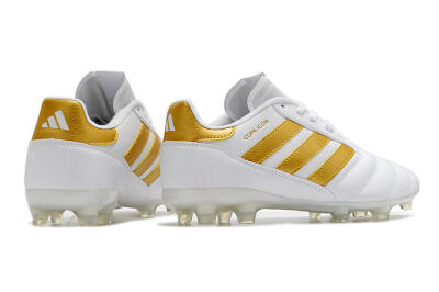 Men's Adidas Copa Mundial.1 FG Firm Ground Low-Tops Football Boots - White/Gold