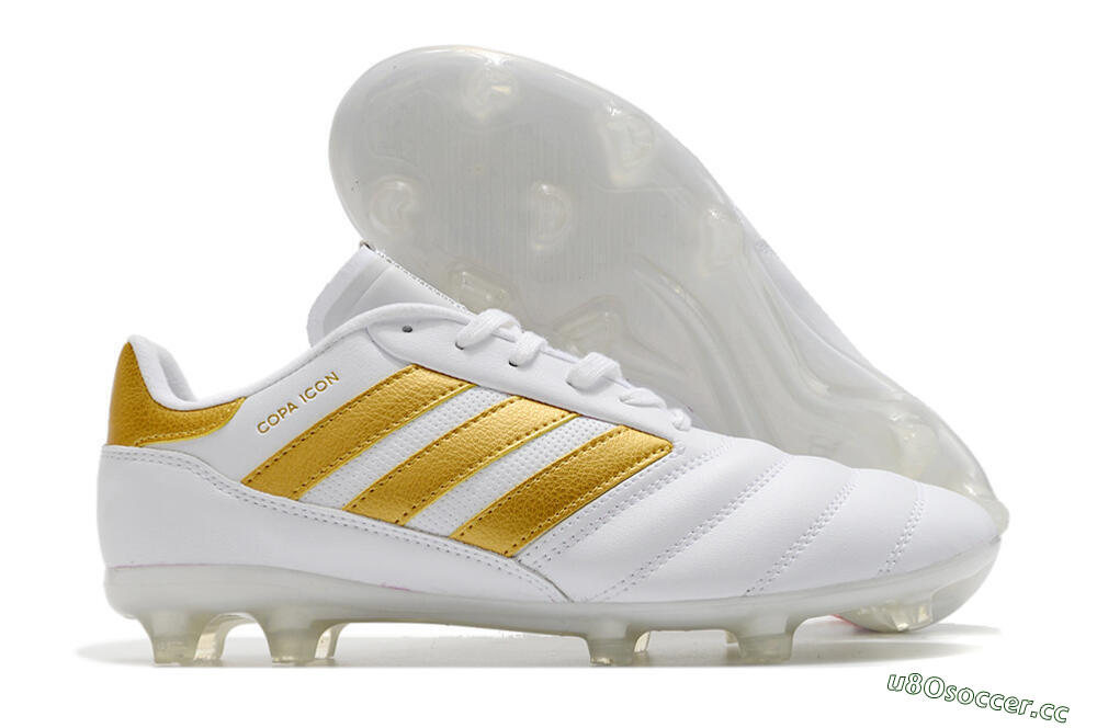 Men's Adidas Copa Mundial.1 FG Firm Ground Low-Tops Football Boots - White/Gold 2