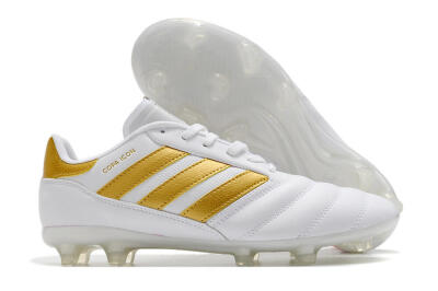 Men's Adidas Copa Mundial.1 FG Firm Ground Low-Tops Football Boots - White/Gold