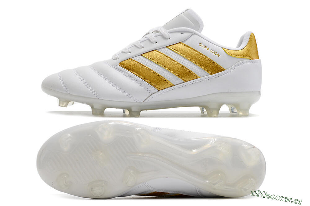 Men's Adidas Copa Mundial.1 FG Firm Ground Low-Tops Football Boots - White/Gold 1