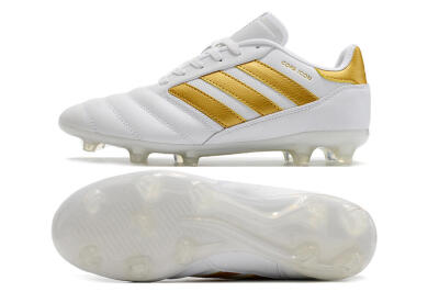 Men's Adidas Copa Mundial.1 FG Firm Ground Low-Tops Football Boots - White/Gold