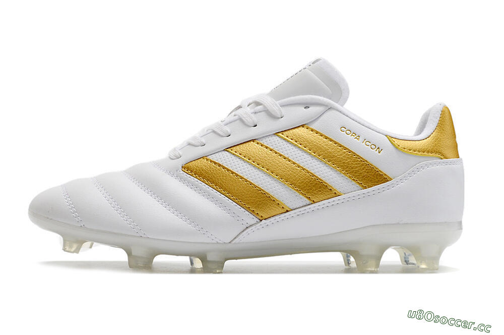 Men's Adidas Copa Mundial.1 FG Firm Ground Low-Tops Football Boots - White/Gold 0