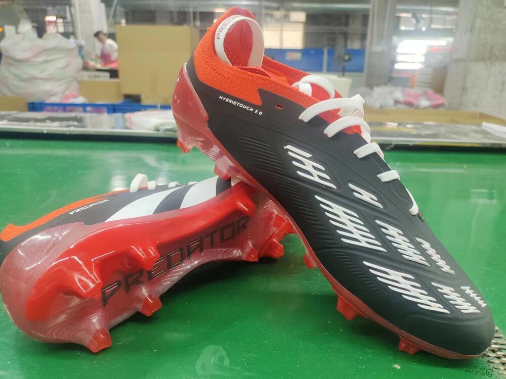 Men's Adidas Predator Elite Foldover Tongue FG Firm Ground Low-Tops Football Boots - Black/White/Red