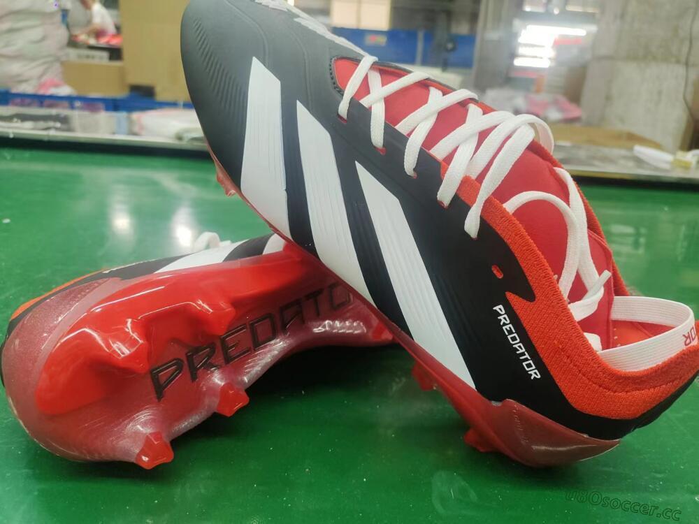 Men's Adidas Predator Elite Foldover Tongue FG Firm Ground Low-Tops Football Boots - Black/White/Red