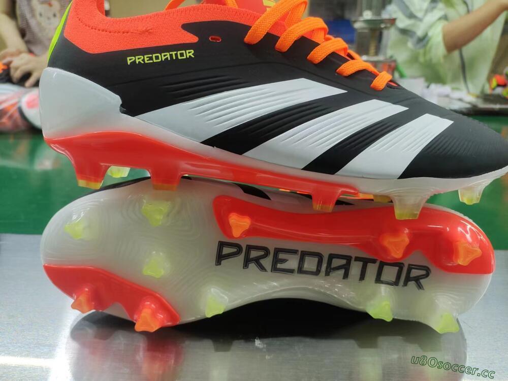 Men's Adidas Predator Elite FG Firm Ground Low-Tops Football Boots - Black/White/Pink