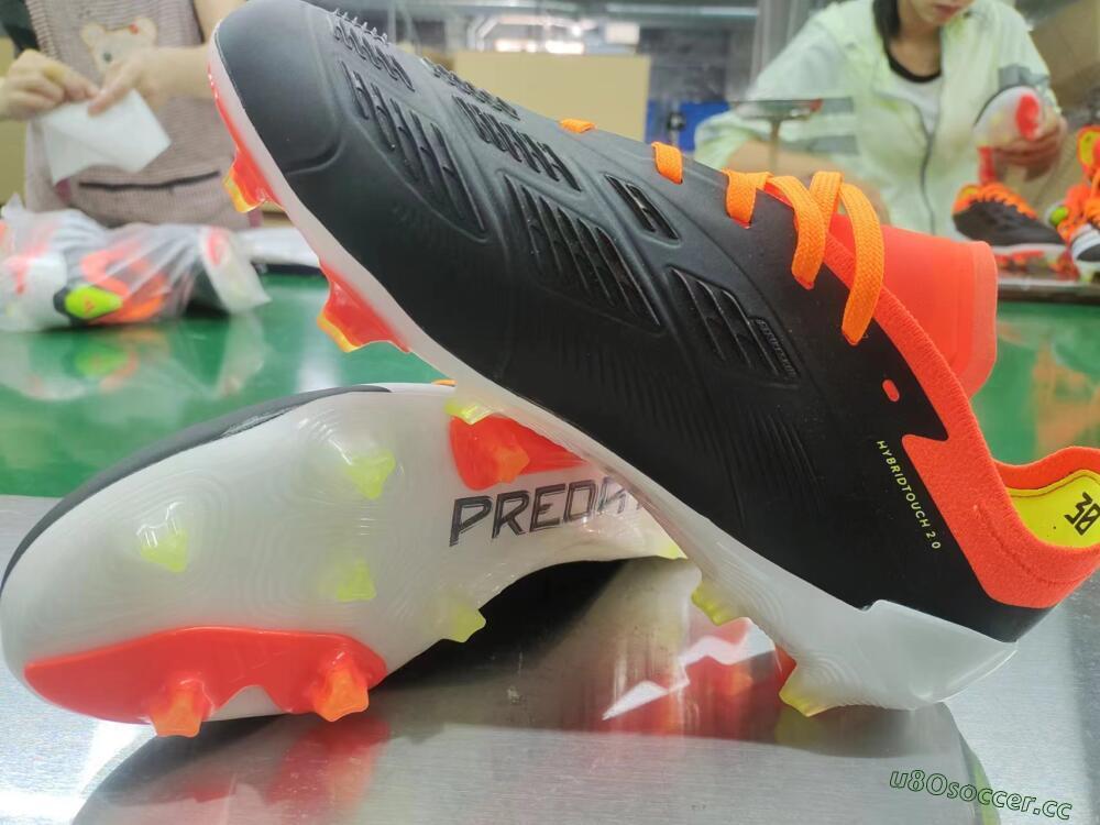 Men's Adidas Predator Elite FG Firm Ground Low-Tops Football Boots - Black/White/Pink