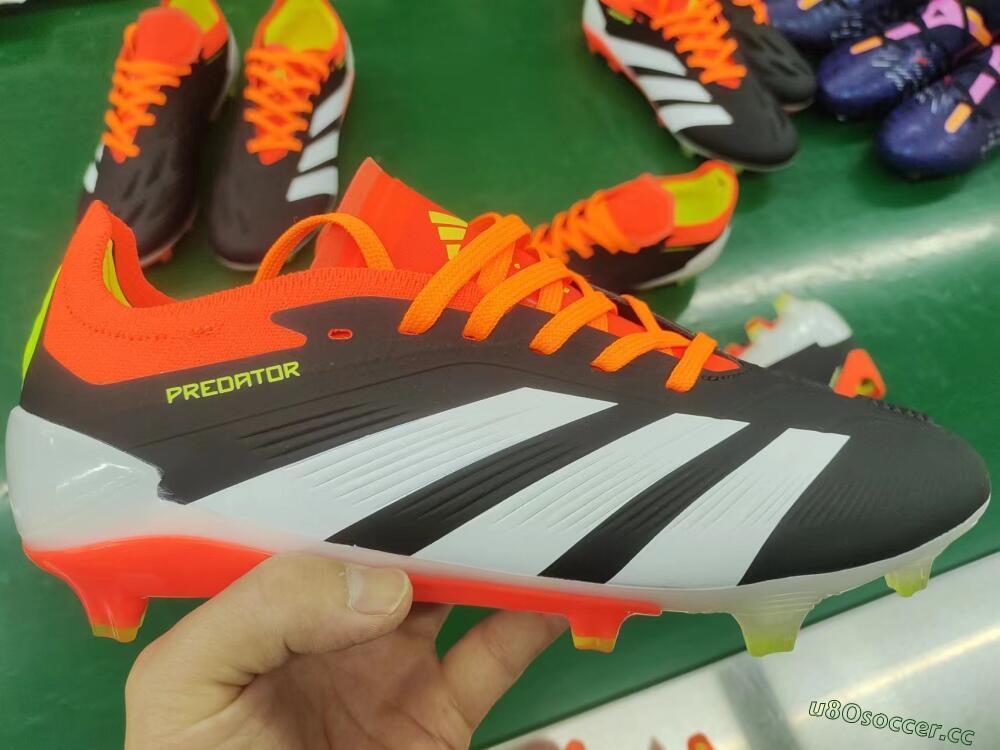Men's Adidas Predator Elite FG Firm Ground Low-Tops Football Boots - Black/White/Pink