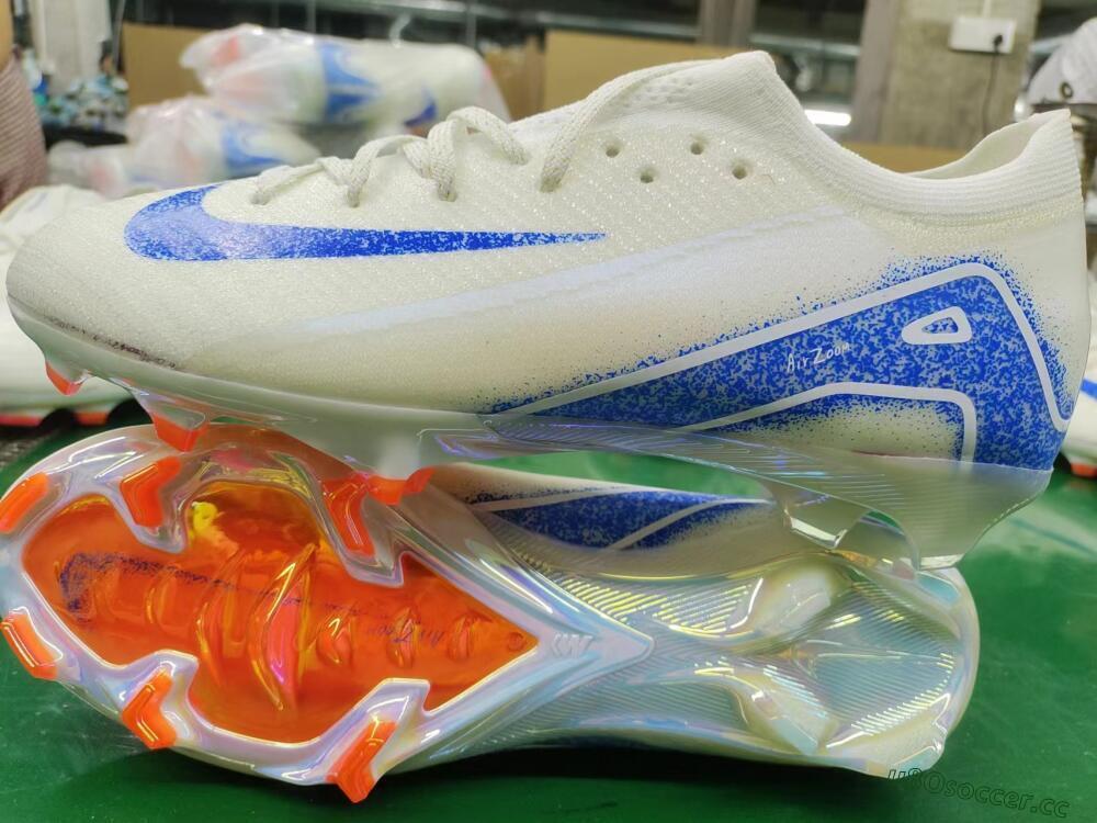 Unisex Nike Air Zoom Mercurial Vapor 16 Elite FG Firm Ground Low-Tops Football Boots - Beige/Blue/Orange