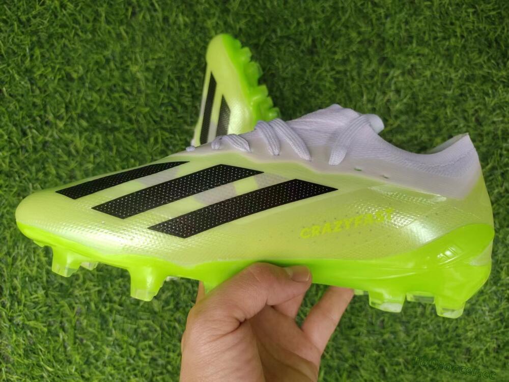 Men's Adidas X Crazyfast.1 Messi FG Firm Ground Low-Tops Football Boots - Green/Black/White