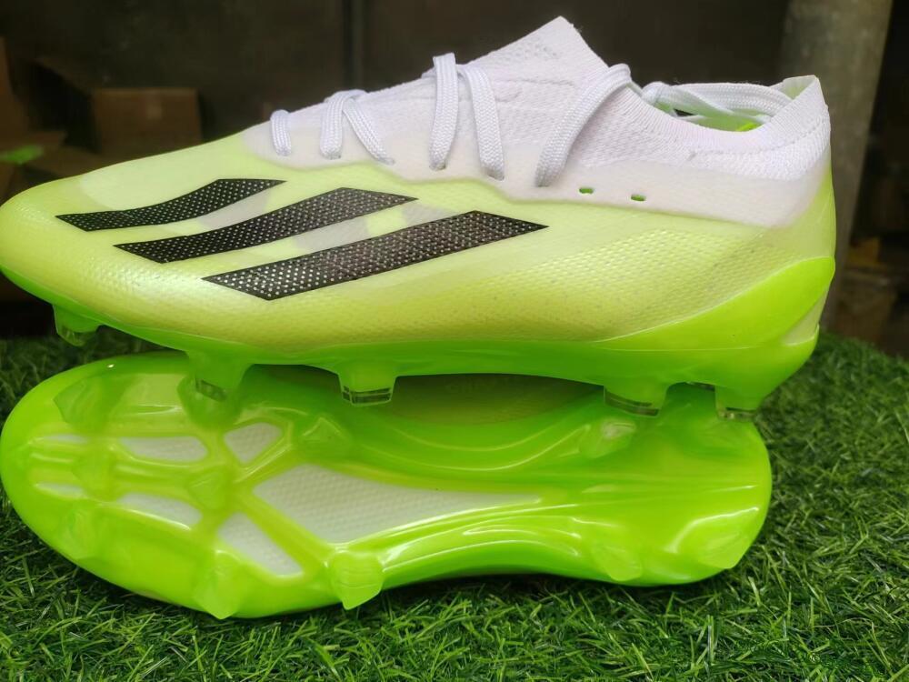 Men's Adidas X Crazyfast.1 Messi FG Firm Ground Low-Tops Football Boots - Green/Black/White