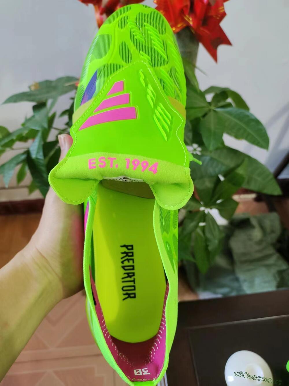 Men's Adidas Predator Elite Foldover Tongue FG Firm Ground Low-Tops Football Boots - Green/Pink/Purple/Yellow