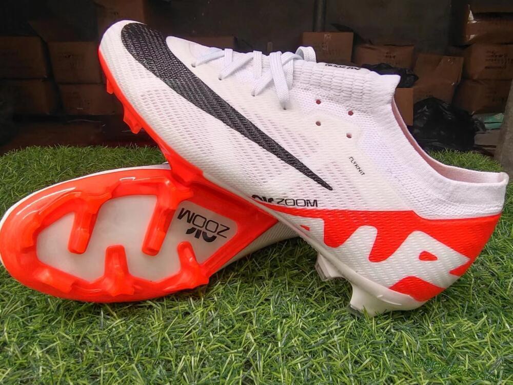 Men's Nike Air Zoom Mercurial Vapor 15 Elite FG Firm Ground Low-Tops Football Boots - White/Black/Red