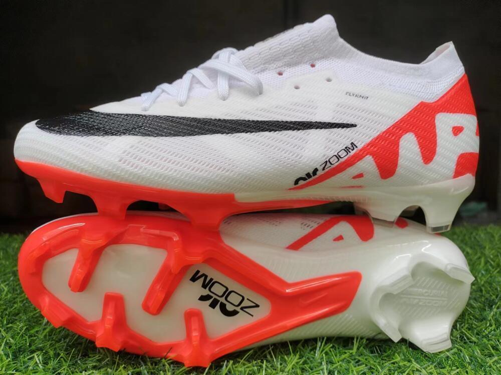 Men's Nike Air Zoom Mercurial Vapor 15 Elite FG Firm Ground Low-Tops Football Boots - White/Black/Red