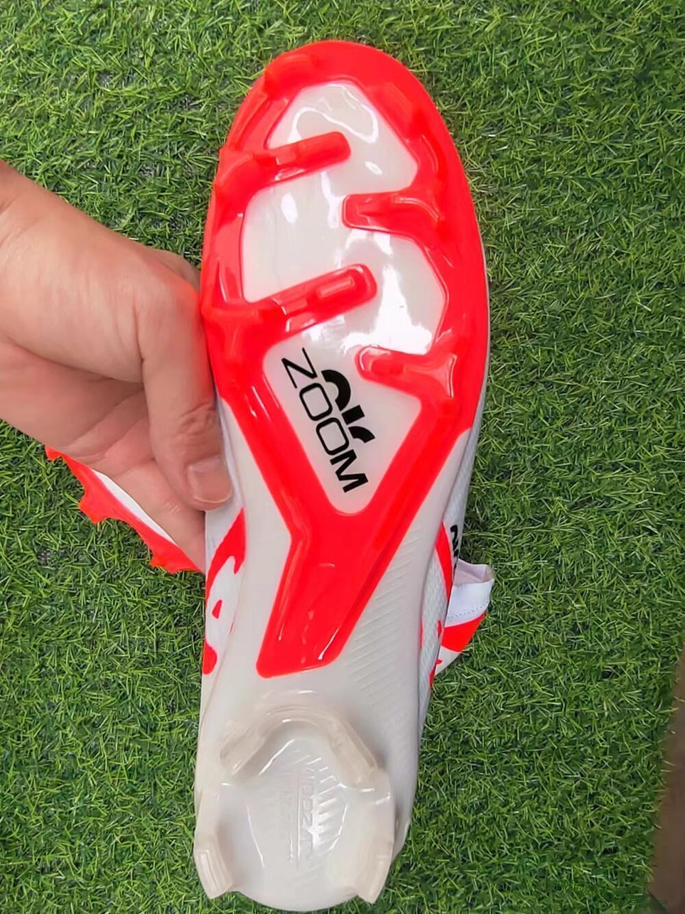 Men's Nike Air Zoom Mercurial Vapor 15 Elite FG Firm Ground Low-Tops Football Boots - White/Black/Red