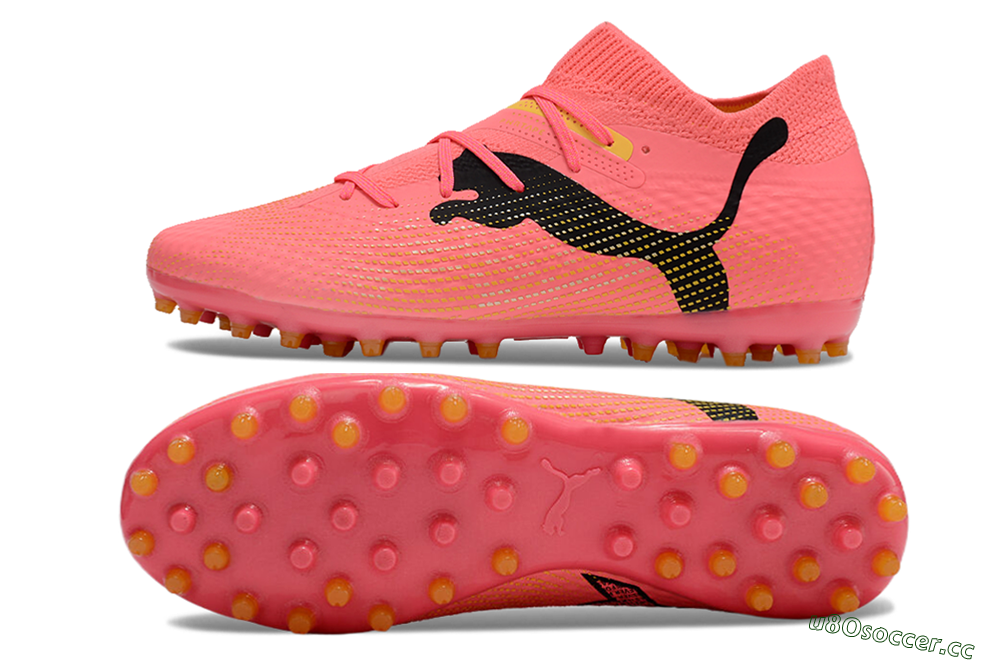 Men's Puma Future Ultimate MG Multi Ground Low-Tops Football Boots - Red/Black/Yellow 1