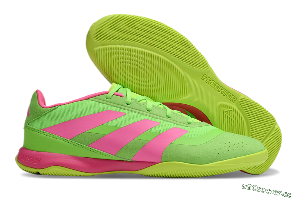 Men's Adidas Predator 24 Elite IC Indoor & Futsal Low-Tops Football Shoes - Yellow/Pink 2