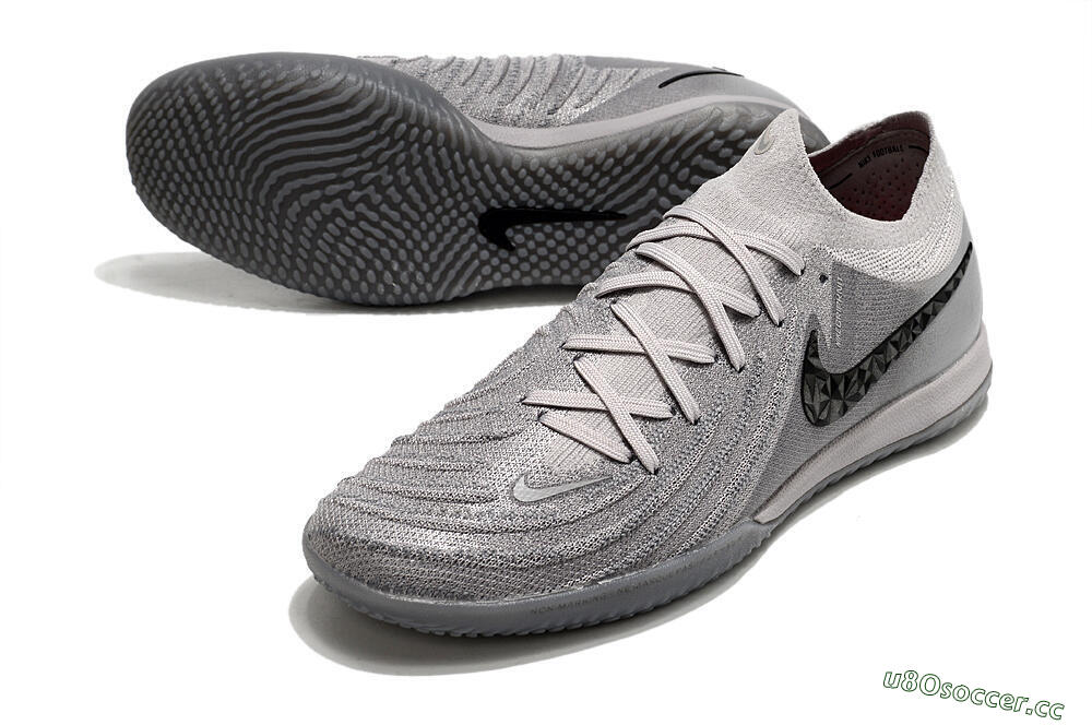 Men's Nike Phantom GX 2 Elite IC Indoor & Futsal Low-Tops Football Shoes - Grey/Black 3