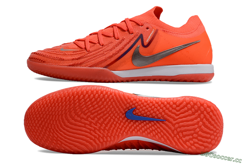 Men's Nike Phantom GX 2 Elite IC Indoor & Futsal Low-Tops Football Shoes - Red/Silver/Blue 1